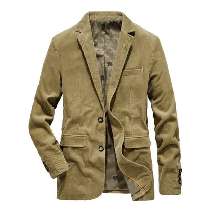 High Quality Men's Corduroy Blazer Oversized Male Suit Jacket Solid Casual Blazers Men Clothing Leisure Suit Coats 4XL