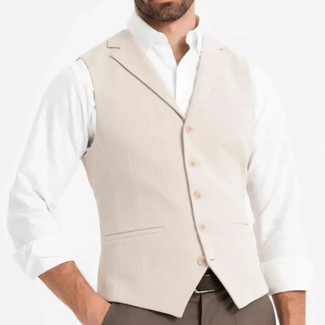 Men Formal Vest Single Breasted Suit Waistcoat for Weddings, Business & Daily Wear