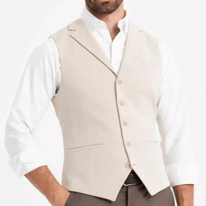 Men Formal Vest Single Breasted Suit Waistcoat for Weddings, Business & Daily Wear