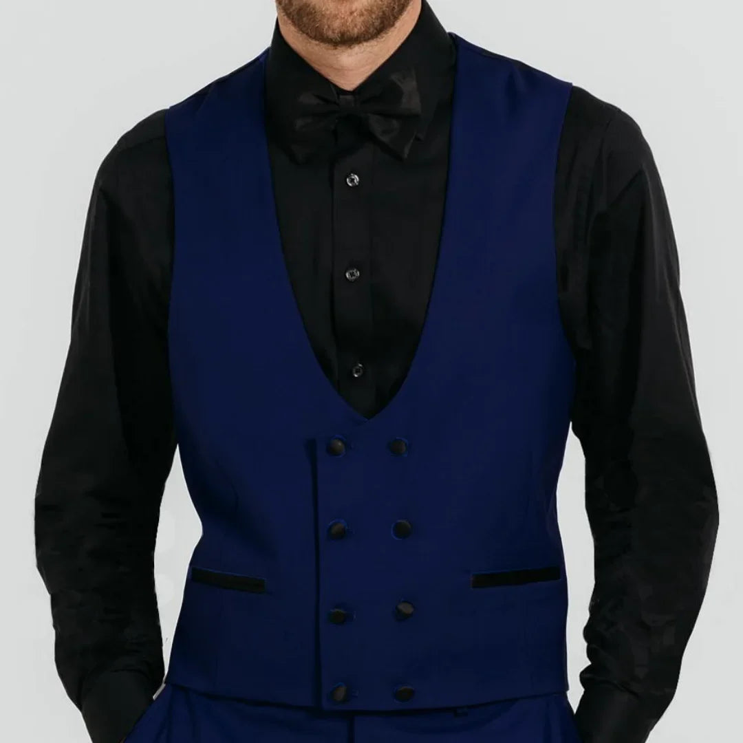 Men's Formal Vest Double-Breasted Waistcoat for Weddings & Events