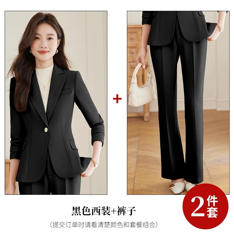 Fashionable professional women's clothing, high quality two-piece pants + blazer. Elegant, exquisite, comfortable