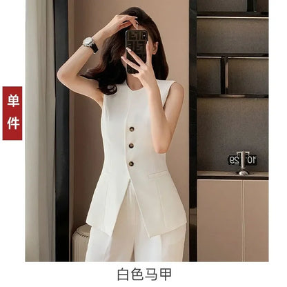 2025 New High-end Women's Spring and Summer Elegant Sleeveless Suit Vest Top