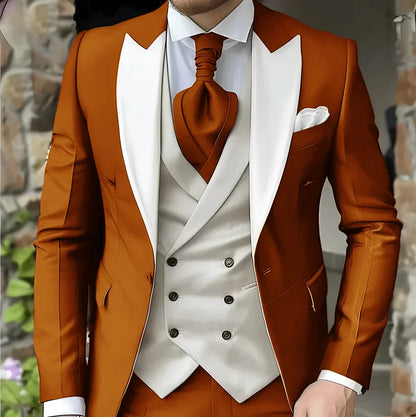 Costume de mariage pour homme à revers pointu de haute qualité coupe slim Vestes Col pointu croisé Carnavals hommes Le dernier