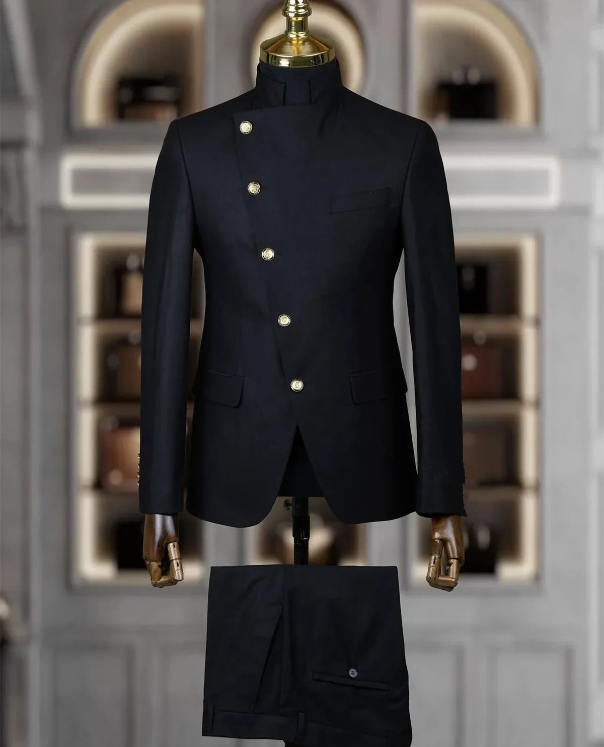 Costume Homme Cintrée 2 Pièces Uni pour Marié, Ensemble Blazer et Pantalon, Formel et Élégant, pour Fête, Bal de Fin d'Année, Banquet (Veste + Pantalon)