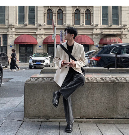 Blazers Men Casual Loose Suit Jackets Male Korean Leisure Daily Streetwear All-match Simple Suit-tops  blazer mascullino