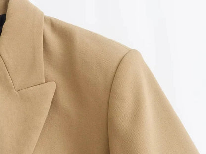 Women Double Breasted Blazer Elegant Office Lady Suit Jacket Oversized Casual Long Sleeve Blazer Spring Autumn Outerwear