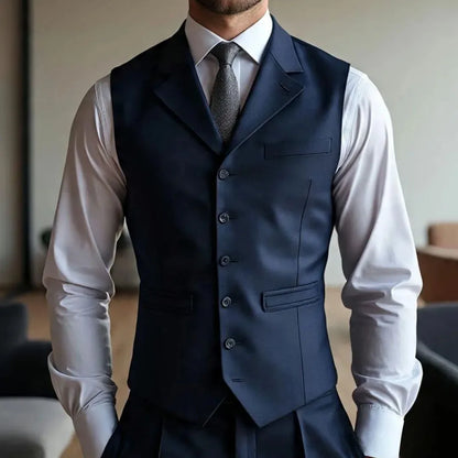 Men's Formal Vest – Single Breasted Suit Waistcoat for Weddings & Business