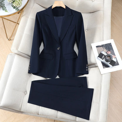 Korean Style Fashion Blazer Trousers Suit Women 2026 Autumn Long Sleeve Jacket and Pants 2 Piece Matching Set Outfit Pink