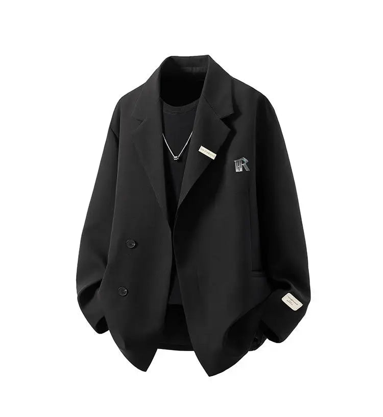 Man Dress Luxury Suit Jacket Japanese Uniform Coats 2026 Yamamoto Style Unisex Metal Buckle Shoulder Pads Black Cool Streetwear