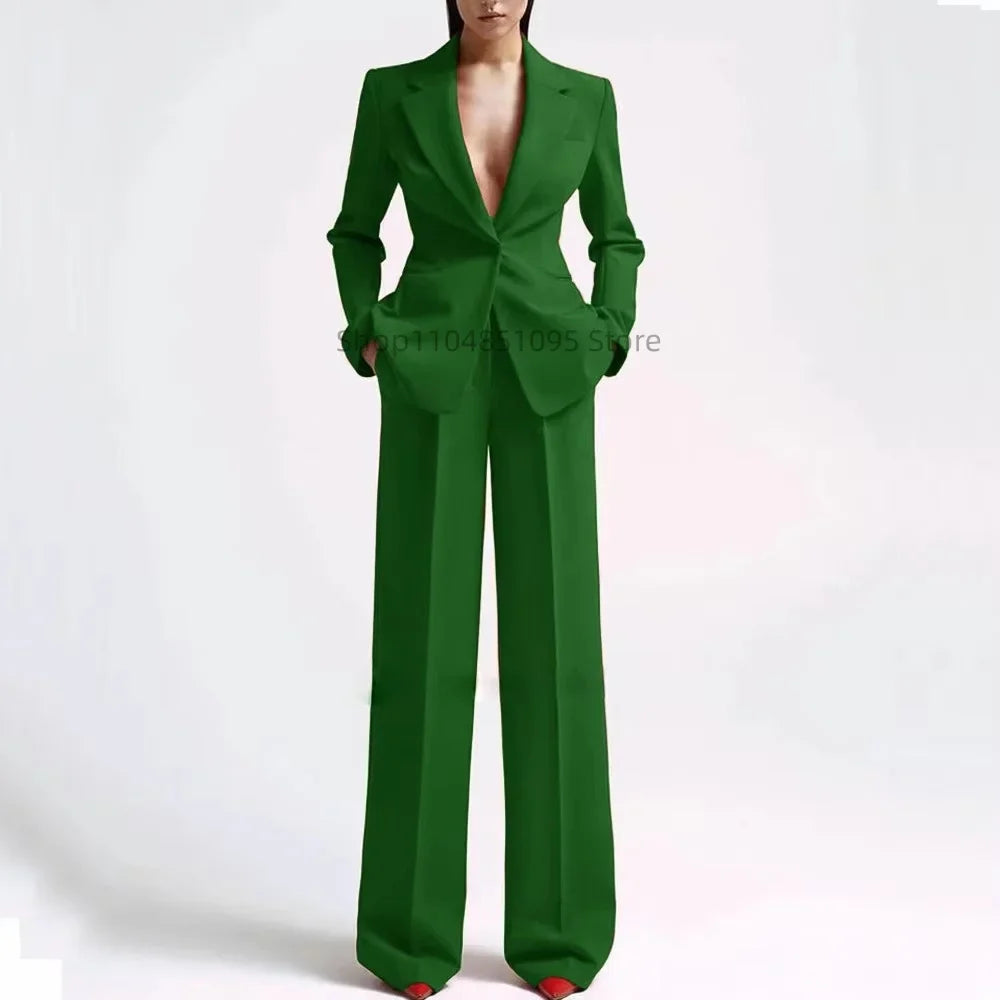 Women's Suit Party Wedding Fashion Style 2pcs Slim Fit Prom Blazer Pants Outfit Dress Evening Dresses for Prom Lady Clothes
