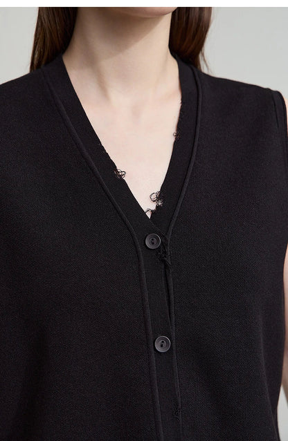 Women's Vest 2026 Autumn New Minimalist Solid Versatile Vests For Women V-neck Sleeveless Casual Short Top Female 12543005