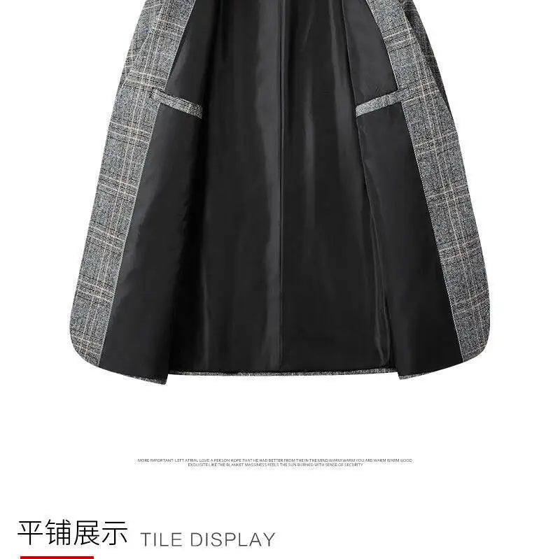 Blazer Men's Fashionable High-end Business-oriented Outdoor Gentleman's Trendy Checked Casual Wear for Hosting Weddings Blazer
