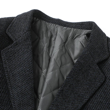 Men's Fleece Blazer Smart Casual Single Breasted Suit Jacket for Middle-Aged Men Autumn Winter