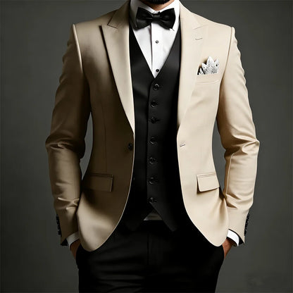 Men's 3-Piece Slim Fit Formal Suit for Weddings, Office & Events – Jacket, Vest & Pants
