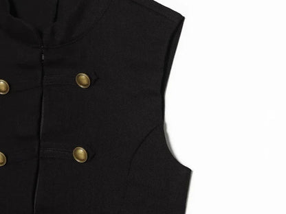 Button Up Vest Tops For Women Sleeveless Office Wear Khaki Crop Black Top Slim Fit Casual Waistcoat Top Zip Up Women’s Tops
