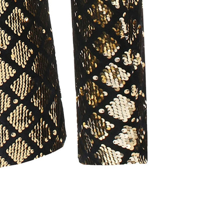 Men's Suit Jacket Autumn and Winter New High-quality Men's Polka Collar Suit Stage Banquet Hosting Party Diamond Sequin Dress