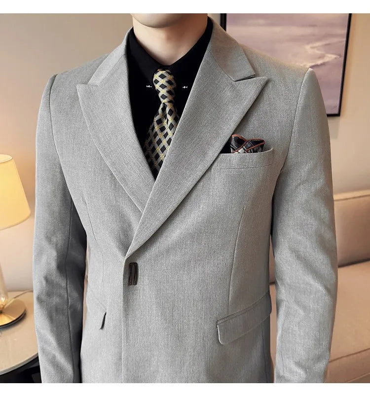 Men's 3-Piece Slim Fit Suit Set – Jacket, Vest & Pants for Wedding, Prom & Business