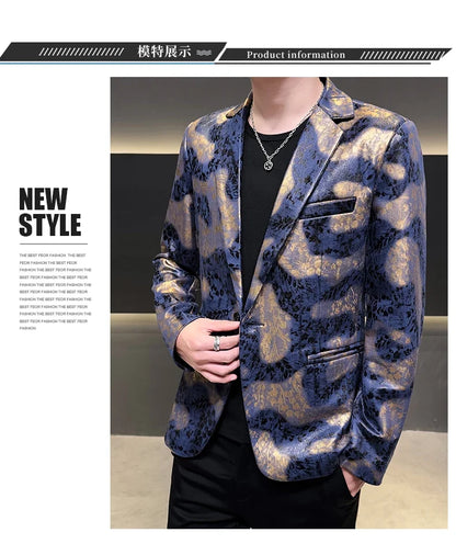 2026 Autumn Suede Men's Casual Suit Jacket Slim Fit Handsome High-quality Business Social Blazers Social Streetwear Dress Coat