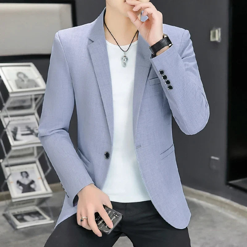 Blazer Men's Fashion Business Gentleman Groom Professional Gentleman Form-fitting Versatile Casual Formal Wear High-end Blazer