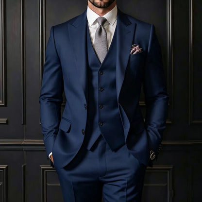 Men Suit 3 Pieces Gray Single Button With Lapel For Wedding Groom Banquet Party Prom Business Work Daily Jacket Vest With Pants