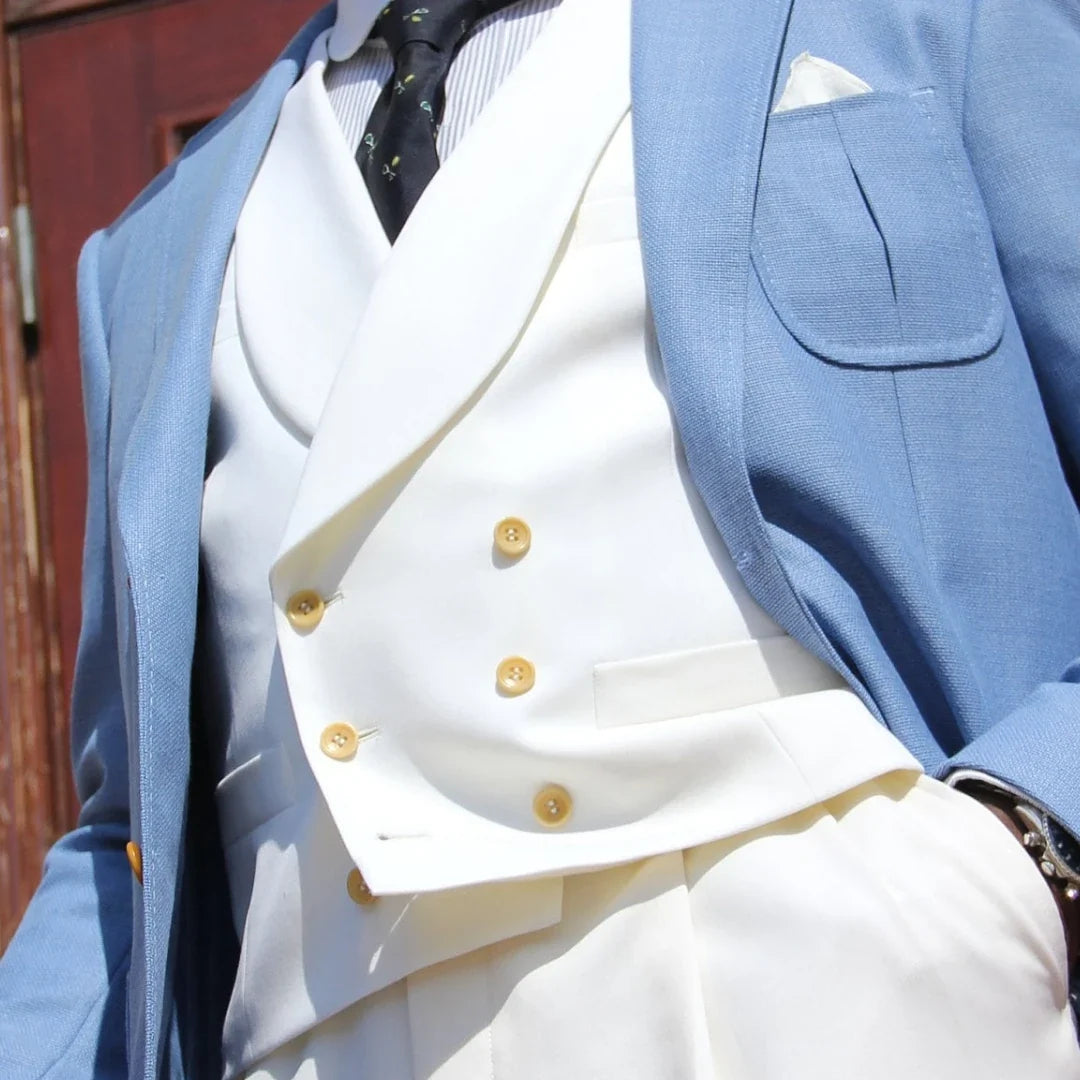 Men's Double Breasted Formal Vest for Weddings, Prom & Business