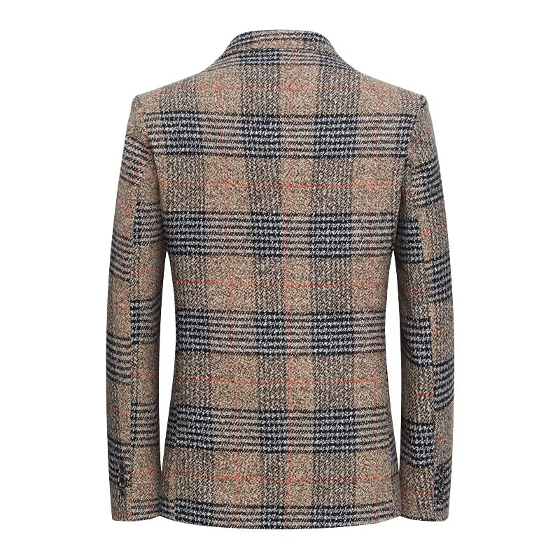 Classic Men's Suit Jacket England Plaid Blazers High Quality Business Causal Suit For Men Clothing Conjuntos De Blazer