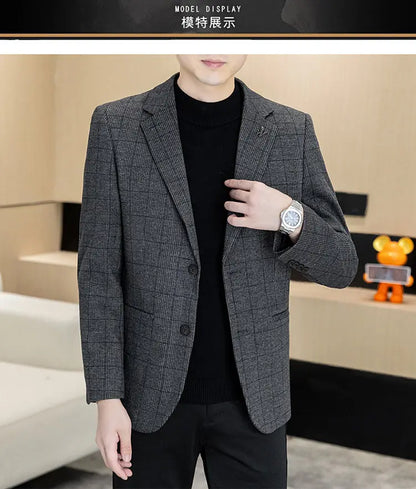 Men's Single Breasted Blazer Smart Casual Autumn Jacket