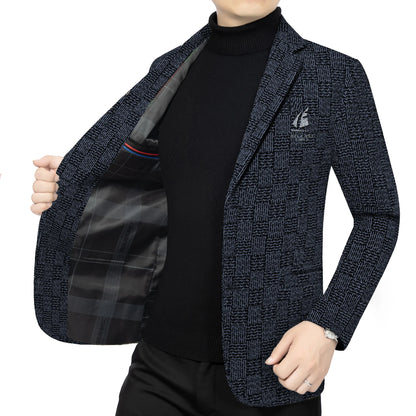 Men's Smart Casual Blazer – Single-Breasted Suit Jacket for Spring & Autumn in Black & Khaki