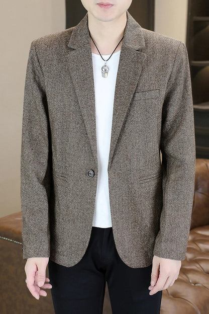 Blazer Men's Fashion Business Gentleman Groom Professional Gentleman Form-fitting Versatile Casual Formal Wear High-end Blazer