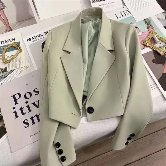 Korean Chic Office Lady's Blazer Casual Matching Women's Suit Jackets & Coats Single Button Short Jackets For Women New Trend