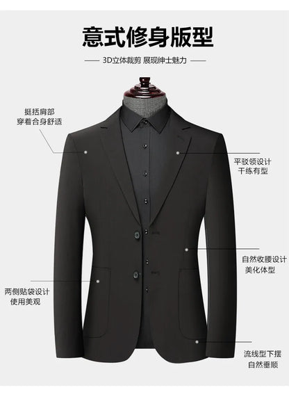 2025 Blazer Men's Fashion Gentleman Business Slimming Trend British Style Performance, Banquet Hosting, Casual Wedding Blazer