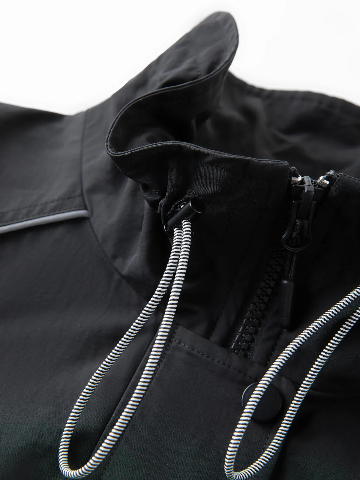 Stand Collar Drawstring Reflective Strip Design Jacket 2025 Autumn New Casual Short Jacket 25FS13173