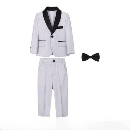 Glitter Boys Shawl Lapel Suits 3 Pieces Stage Performance Outfit,Handsome Smart Kids Suit Set For Birthday Party 90-170cm