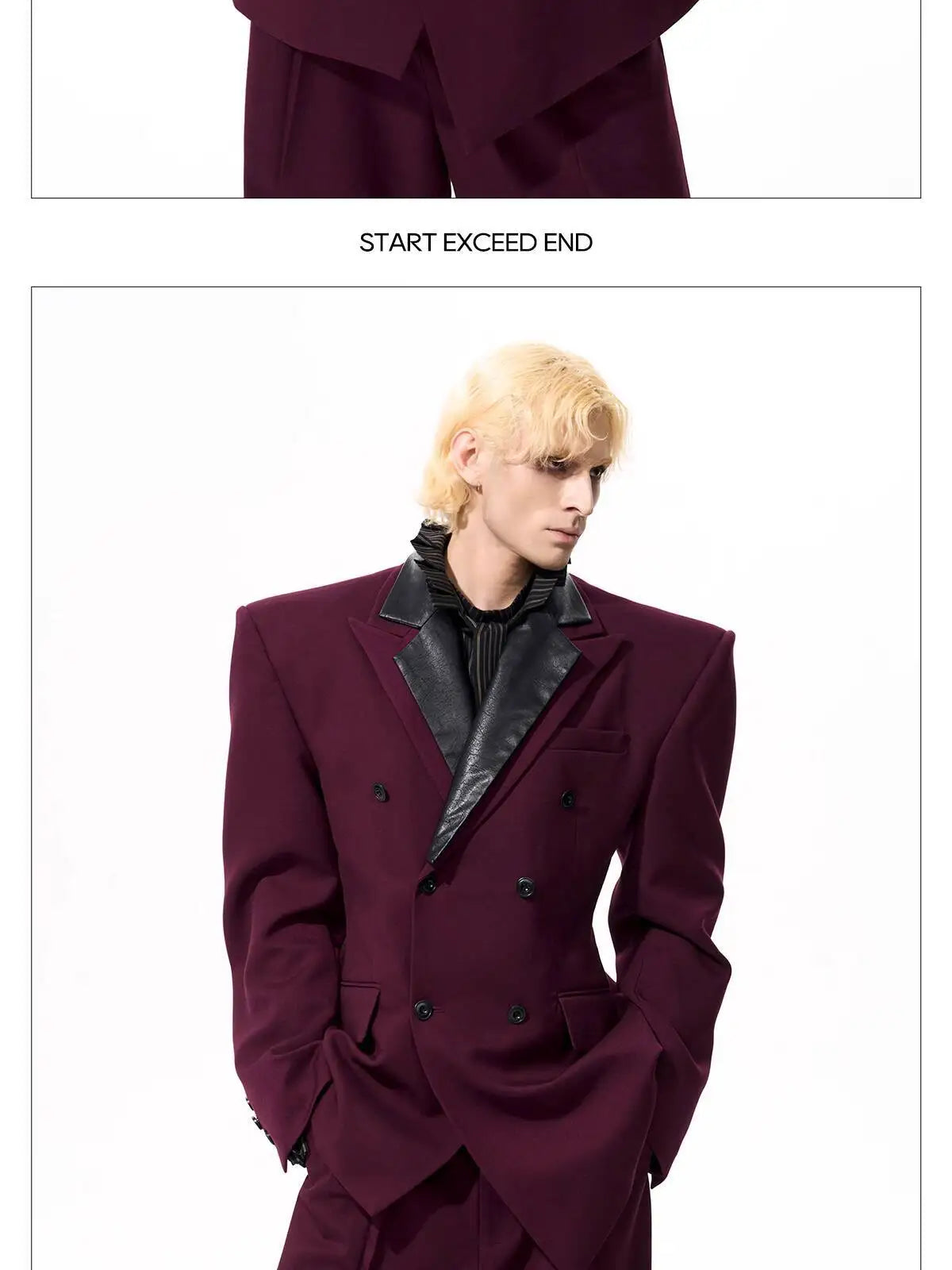 Luxury Social Clothes Men's Fashion Detachable Leather Neck Design Blazer Coat Men's 2025 Double Breasted Jacket JY4350
