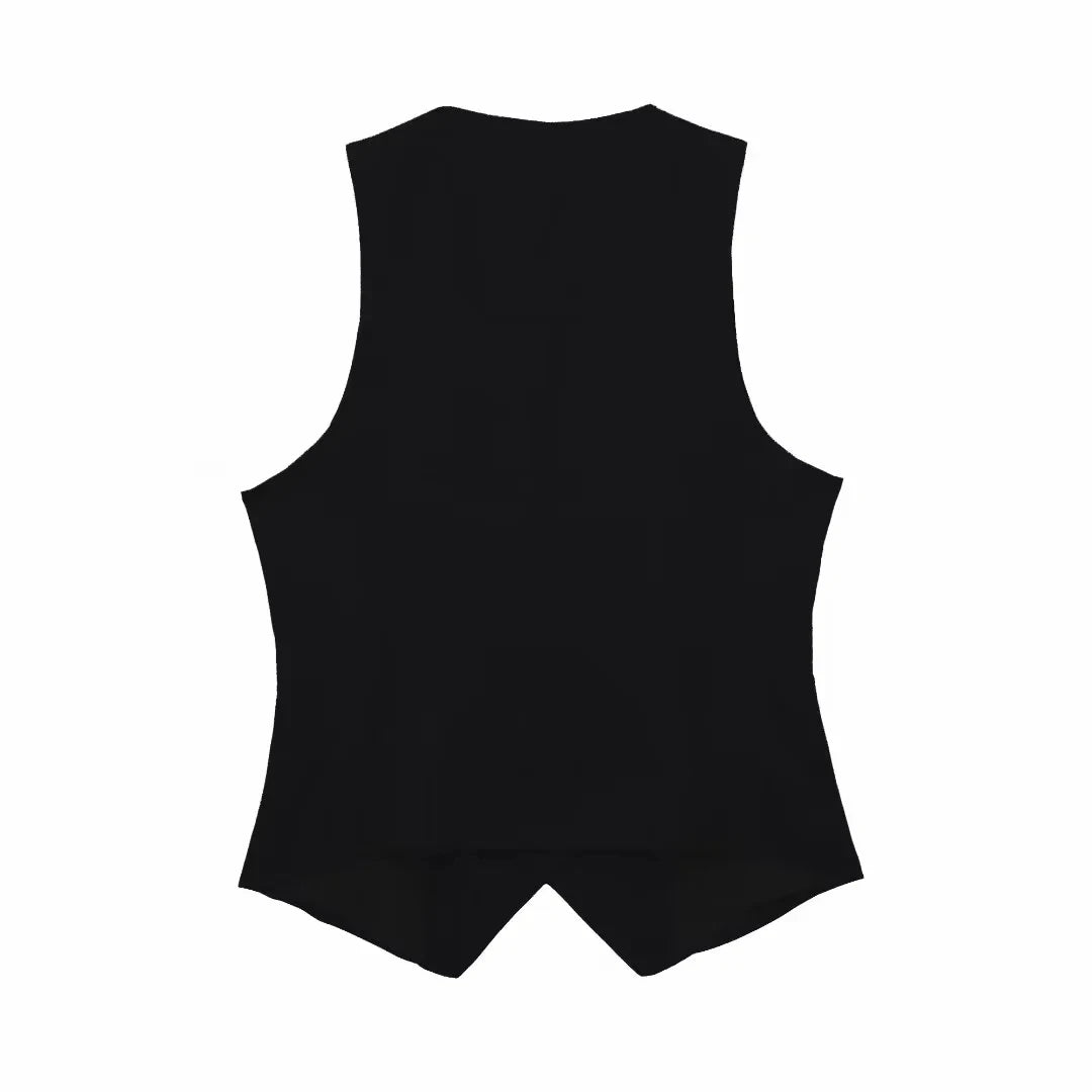 Fashion Women's Vest Linen Sleeveless Suit Vest Coat for Women Autumn Korean Female Black White Suit Vest Top