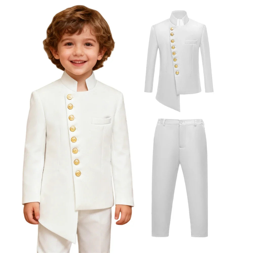 Kids Formal Suit Set – Boys Single Breasted Blazer and Pants for Weddings and Parties