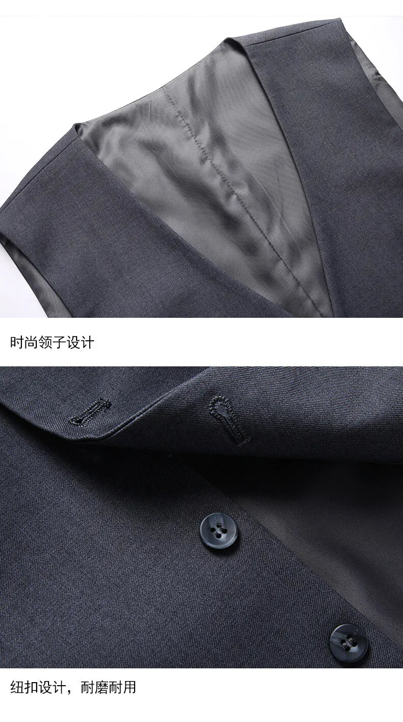 Men's 3-Piece Wedding Suit – Single Breasted, Smart Casual, Blue/Black/Gray – All Seasons