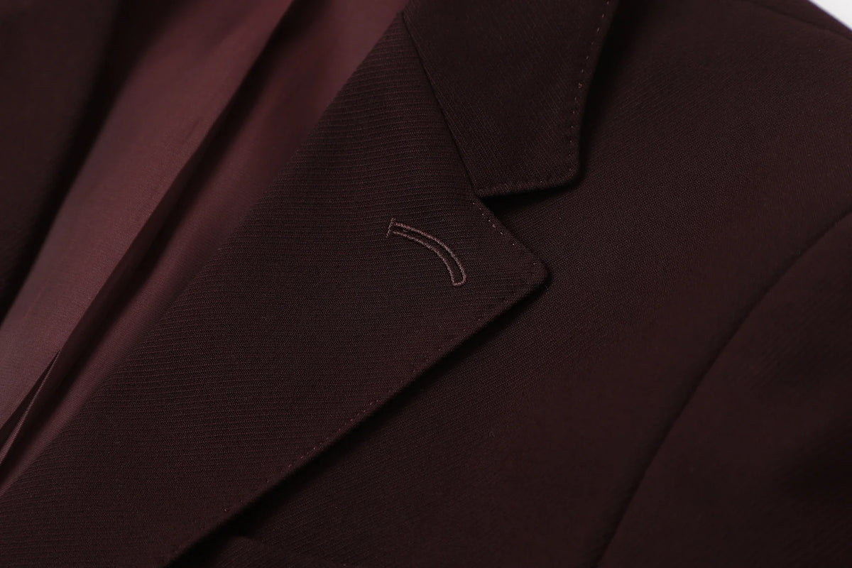 Men's 3-Piece Wedding Suit – Single Breasted Smart Casual Suit for Men – Burgundy, Navy Blue, Black, Dark Grey