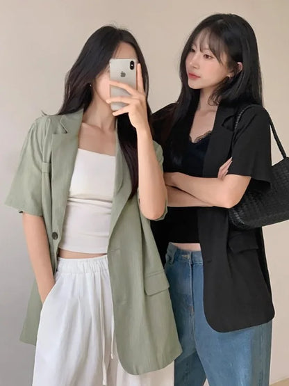 Chic Summer Short Sleeve Women's  Lightweight Loose Casual Design Sense Elegance Small Western Style Top Trendy