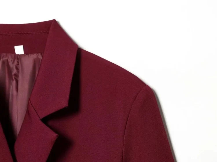Women Asymmetric Buckle Blazer Elegant Wrap Suit Jacket Slim Waist Tailored Office Lady Workwear Fashion Blazer Coat