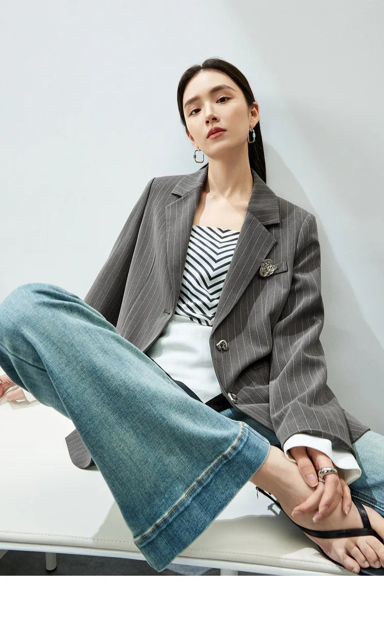 Blazer Women 2026 Spring Black Suit Jackets Office Business Workwear Casual Blazers Coat Female Outerwear Clothing