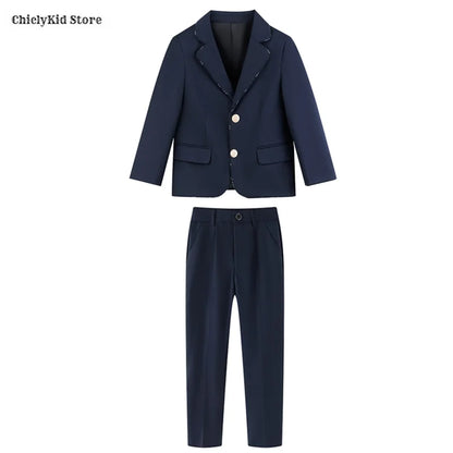 Children British School Uniforms Girls Preppy Jacket Pleated Skirts Boys Blazers Pants Suits Kids Teenage Student Clothes Sets