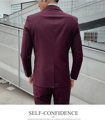 Men's Single Breasted Slim Fit Suit – Smart Casual Business Suit for Men | Wedding, Work & Formal Occasions | Plus Sizes S–6XL