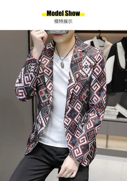 Blazer Men's fashion outdoor travel gentleman wedding Slimming Business versatile Trendy Casual Korean-style formal wear Blazer