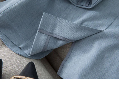 Spring Summer New Style Korean Version Silk Fashion Small Suit Jacket Women Thin Sleeve Seven Button Slim Fit Western Wear
