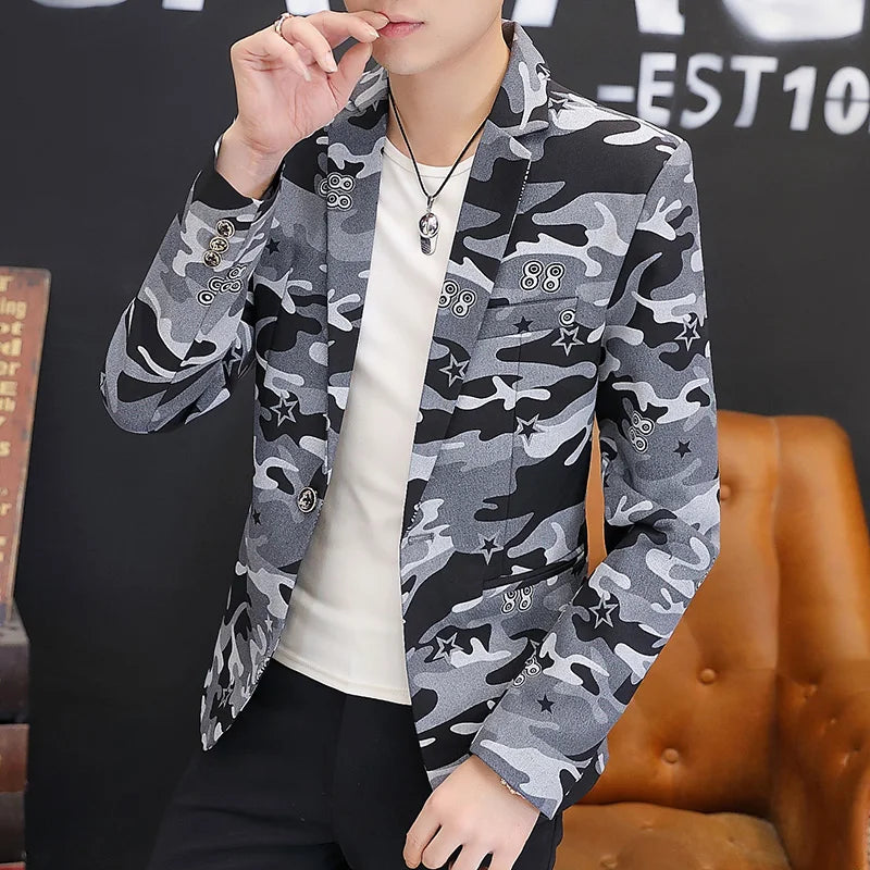 Men's Leisure Suit Jacket Spring Autumn Handsome Business Formal Fashion Hong Kong Style Advanced Sense Casual Wear