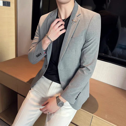 Men's Blazer Suit Jacket – Smart Casual & Business Style – 1 or 2 Button – Wedding & Party