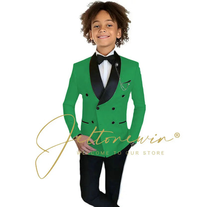 Boys Formal Suits Double Breasted Wedding Outfits Host Performance Costume for Children 2-16 Years Old Kids Birthday Blazer Set