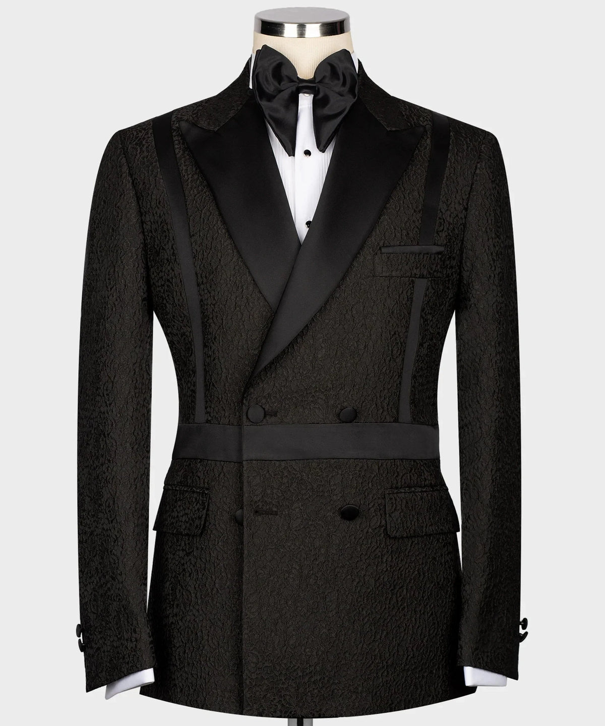 Leisure Men's Suit 2 Pieces Appliques Lapel Blazer Pants Bow Collar Wedding Tuxedos Work Business Formal Customized M7160