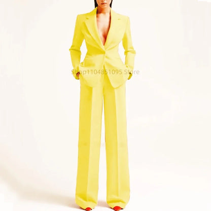 Women's Suit Party Wedding Fashion Style 2pcs Slim Fit Prom Blazer Pants Outfit Dress Evening Dresses for Prom Lady Clothes